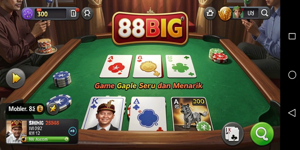 Tampilan menarik dari permainan Gaple di 88BIG.