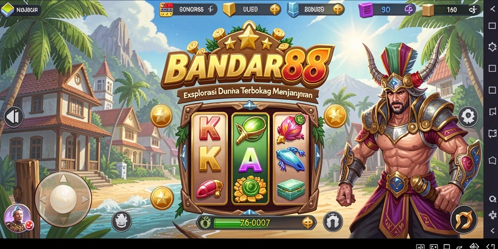 Gameplay Open World BANDAR88 dengan lanskap indah dan karakter beragam.