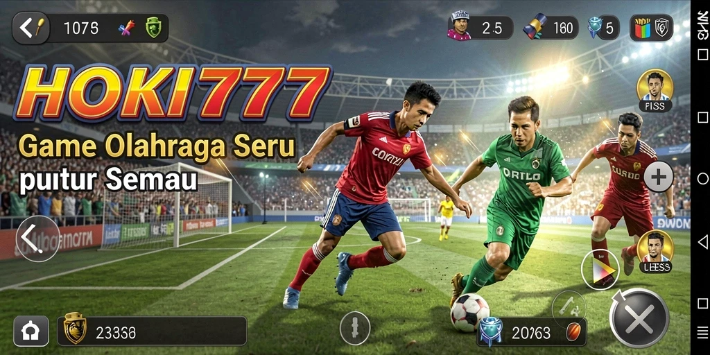 Screenshot HOKI777 menampilkan aksi seru dalam permainan olahraga.
