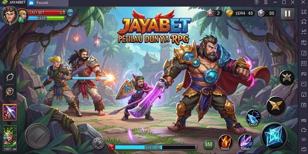 Tangkapan layar JAYABET menampilkan pertarungan epik dan karakter menarik dalam gameplay RPG.