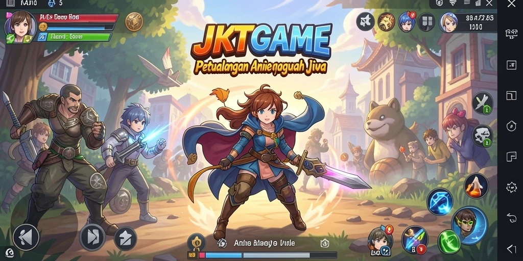 Gameplay seru JKTGAME dengan karakter anime yang menarik.