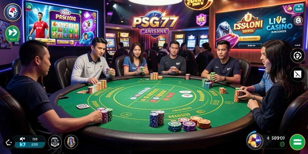 Tampilan gameplay Live Casino yang menyenangkan di PSG77.