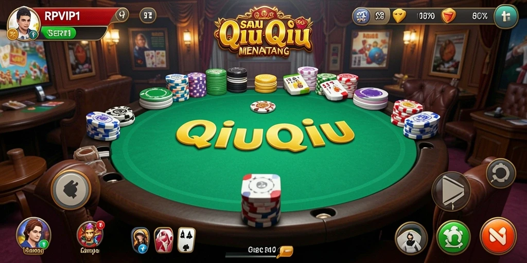 Tampilan menarik dari gameplay QiuQiu di RPVIP1.