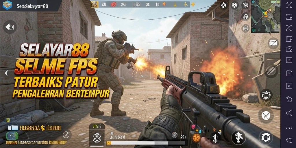 Screenshot menampilkan aksi tembak-menembak seru dalam SELAYAR88.