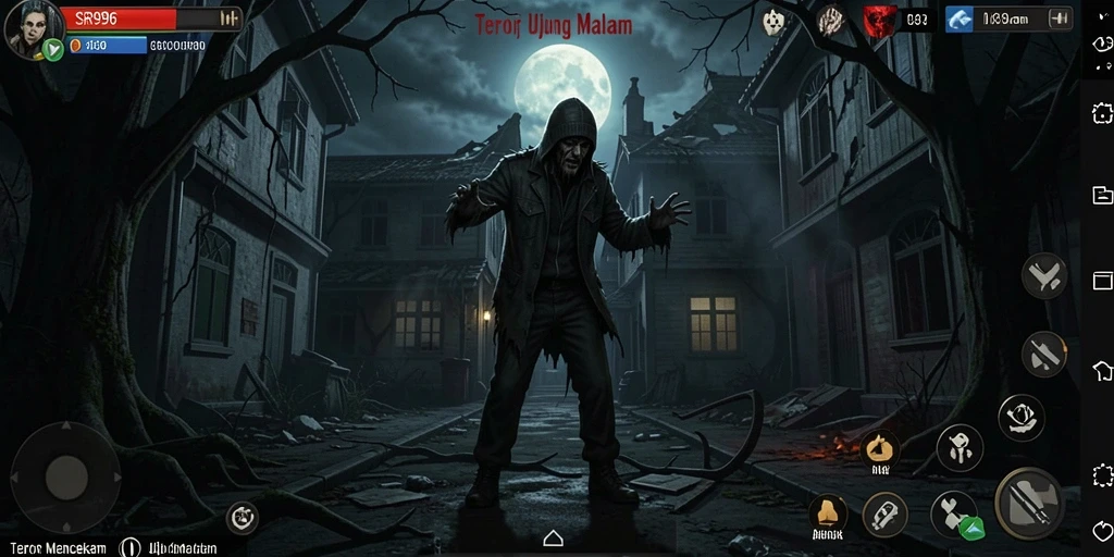 Gameplay seram dengan atmosfer mencekam dan monster menakutkan.