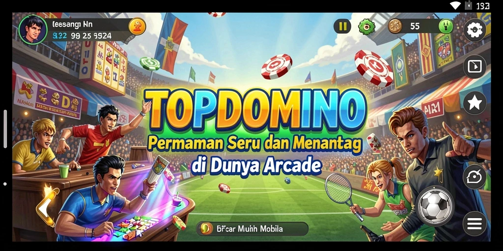 Tampilan seru gameplay domino di TOPDOMINO, penuh strategi dan tantangan.