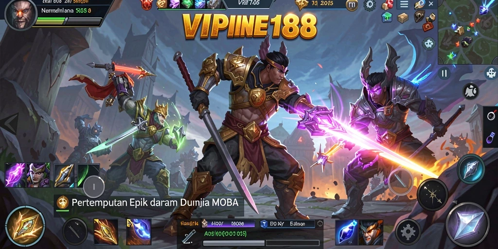 Tampilan gameplay MOBA yang menegangkan di VIP188.