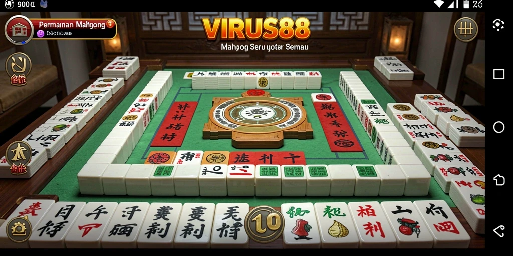 Screenshot gameplay VIRUS88 menampilkan momen seru saat bermain Mahjong.