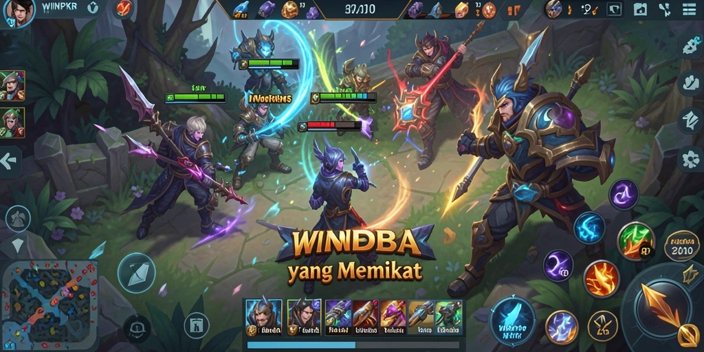 Tampilan gameplay seru dalam pertandingan MOBA WINPKR.