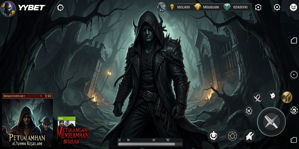 Gameplay menegangkan di dunia kegelapan dan horor.